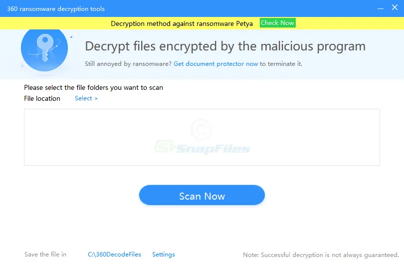 360 Ransomware Decryption Tools Screenshot 1