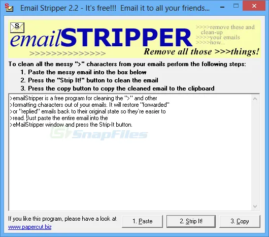 Email Stripper Screenshot 1