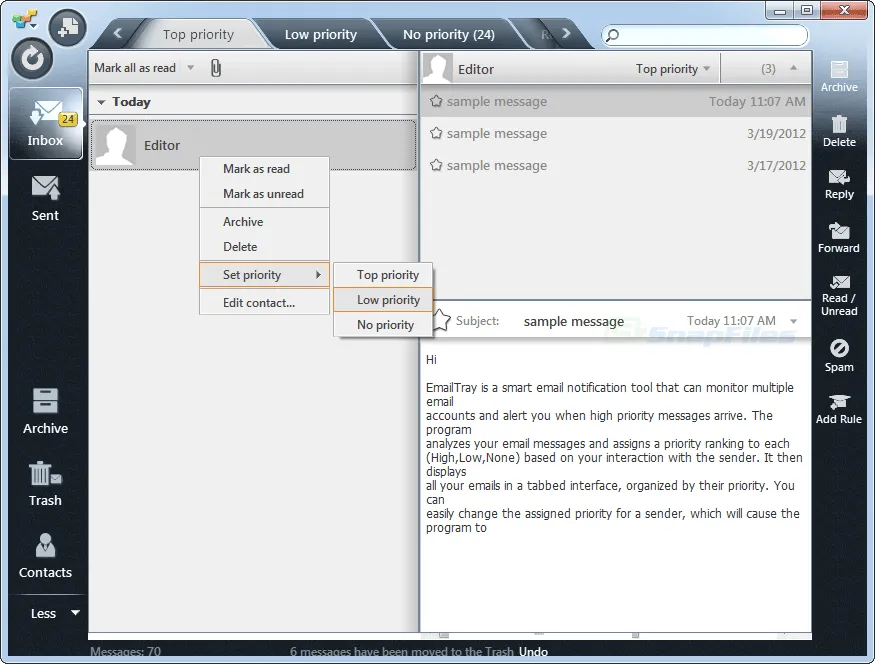 EmailTray Screenshot 1