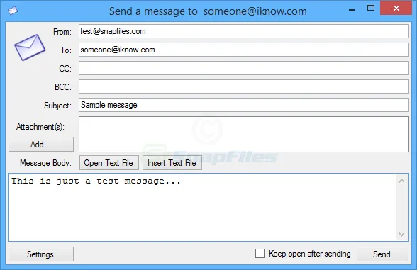 SMTP Mail Sender Screenshot 1