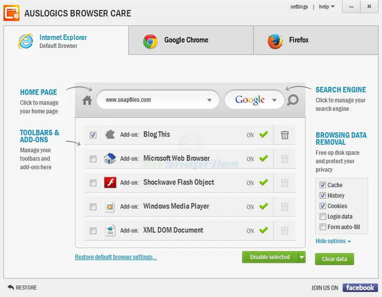 Auslogics Browser Care Screenshot 1