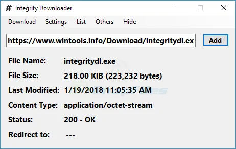 Integrity Downloader Screenshot 1