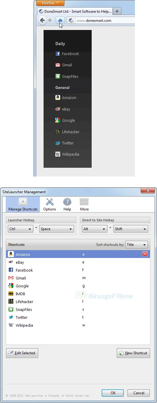 SiteLauncher Screenshot 2