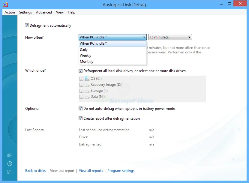 Auslogics Disk Defrag Screenshot 2