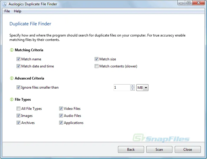 Auslogics Duplicate File Finder Screenshot 2