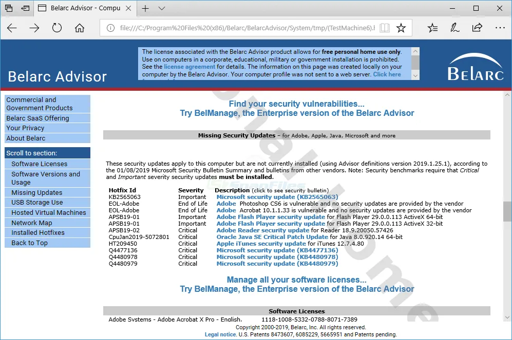 Belarc Advisor Screenshot 2