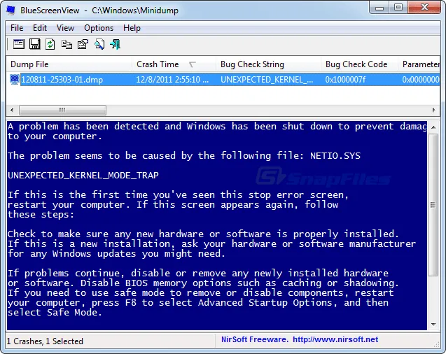 BlueScreenView Screenshot 2