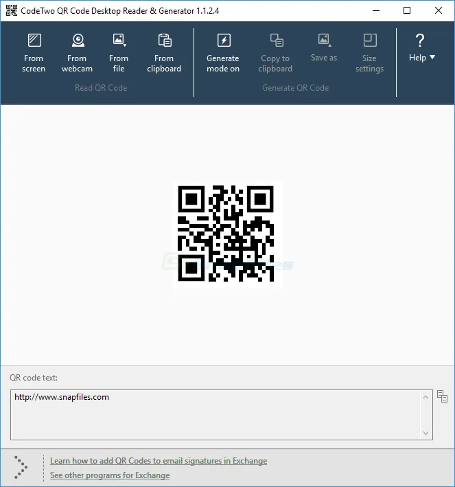 CodeTwo QR Code Desktop Reader and Generator Screenshot 1