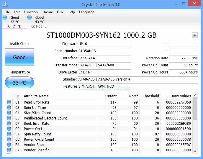 CrystalDiskInfo Screenshot 1