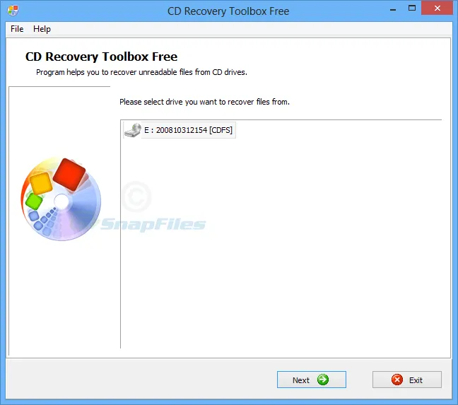 CD Recovery Toolbox Free Screenshot 1