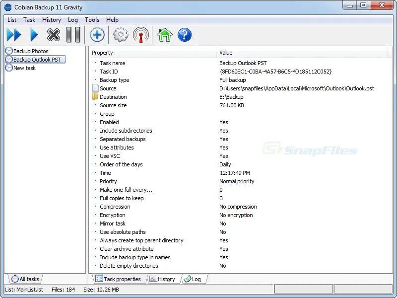 Cobian Backup Screenshot 1