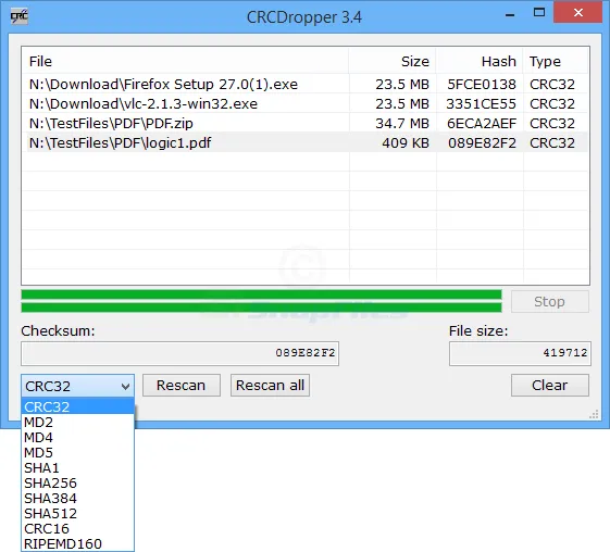 CRCDropper Screenshot 1