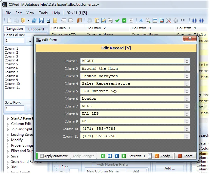 CSVed Screenshot 2