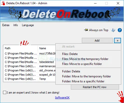 Delete.On.Reboot Screenshot 2