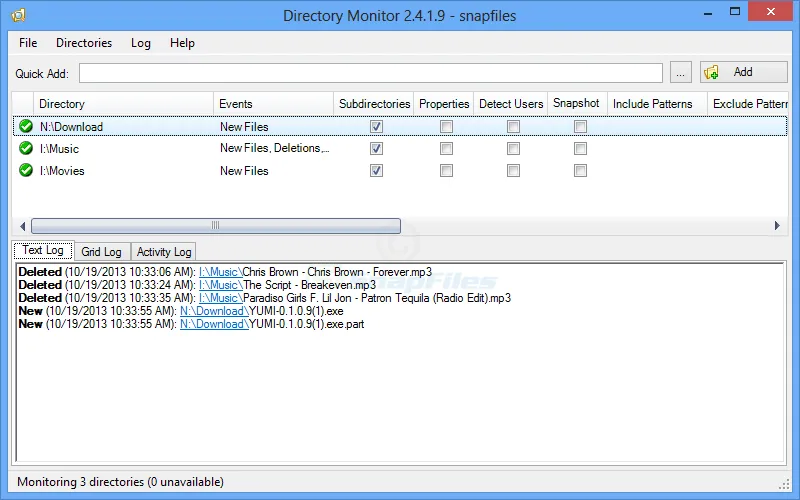 Directory Monitor Screenshot 1