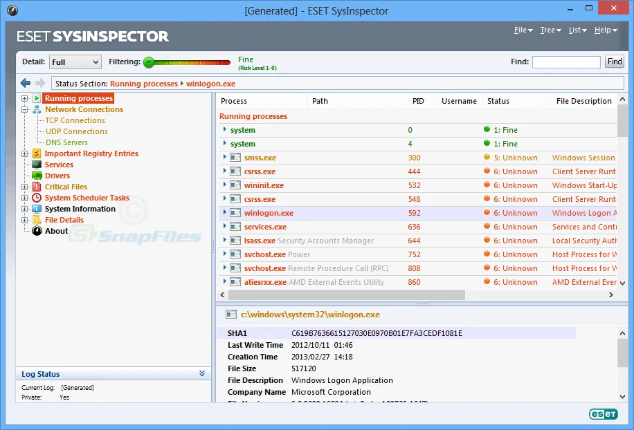 ESET SysInspector Screenshot 1