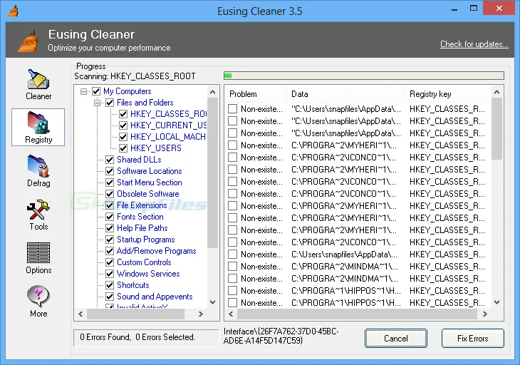 Eusing Cleaner Screenshot 2