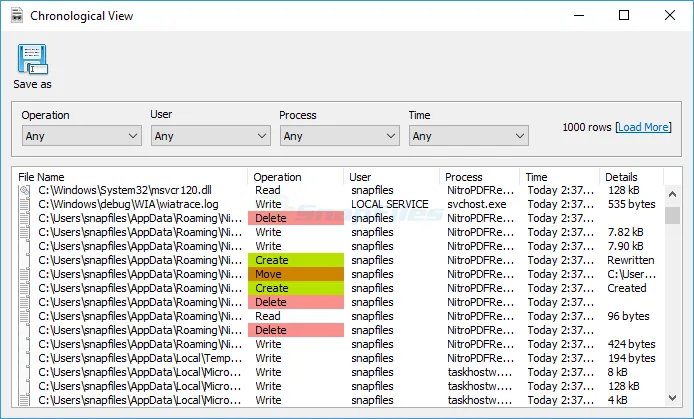 SoftPerfect File Access Monitor Screenshot 2