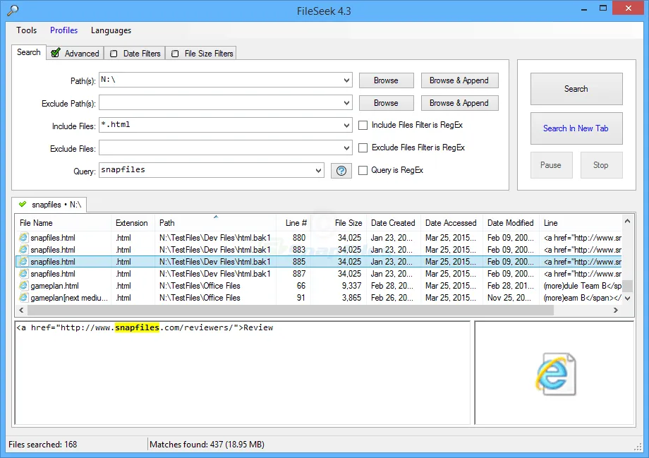 FileSeek Screenshot 1