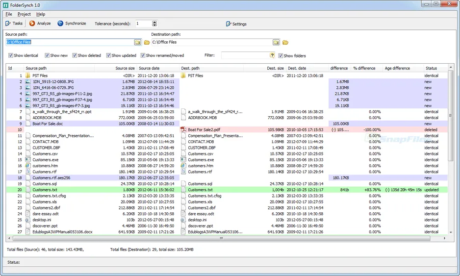 Saleen Folder Sync Screenshot 1