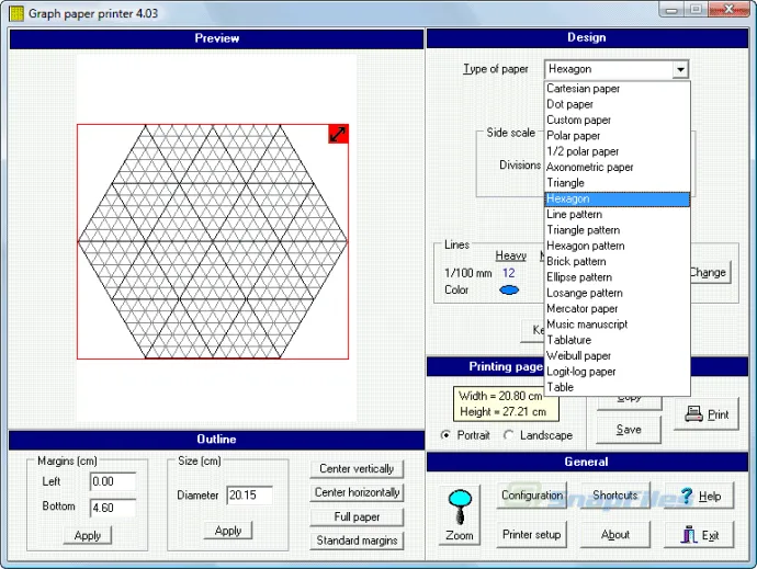 Graph Paper Printer Screenshot 2