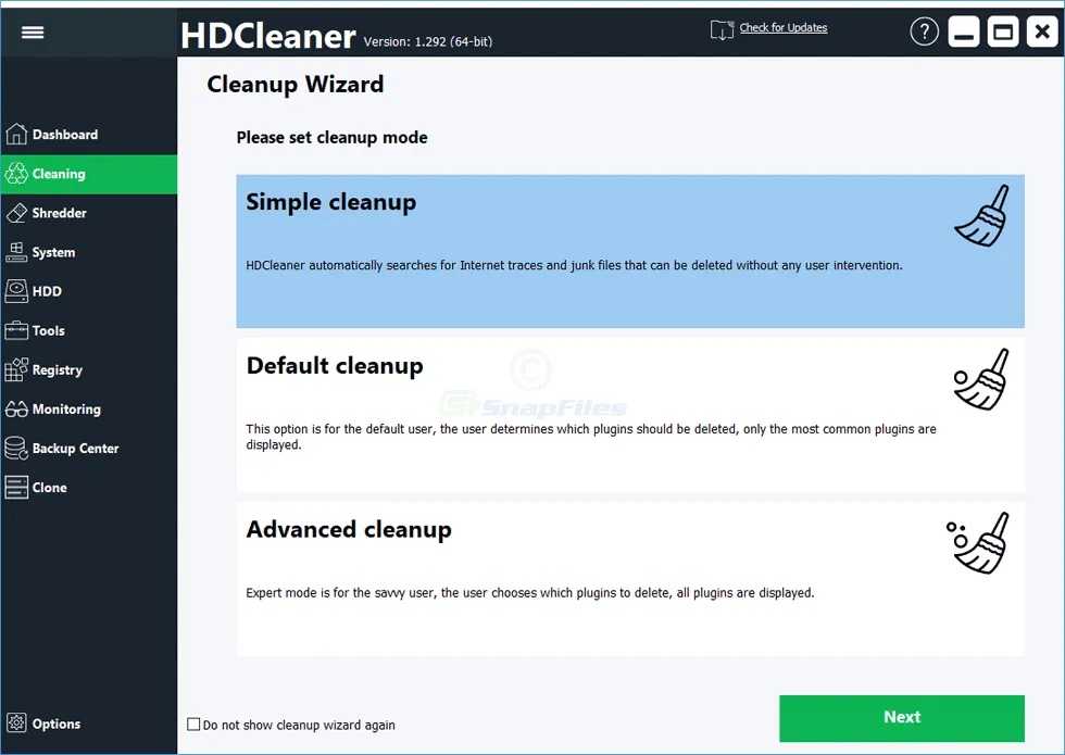 HDCleaner Screenshot 2