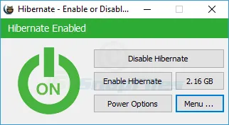 Hibernate Enable or Disable Screenshot 1