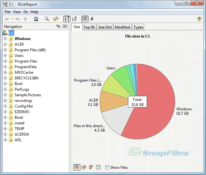 JDiskReport Screenshot 1