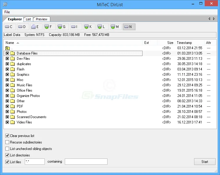 MiTeC DirList Screenshot 1