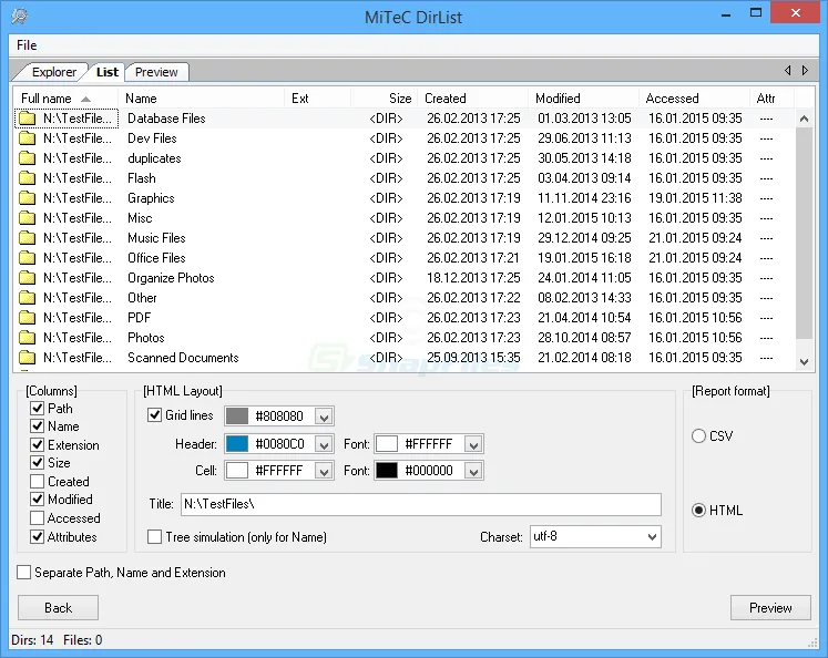 MiTeC DirList Screenshot 2