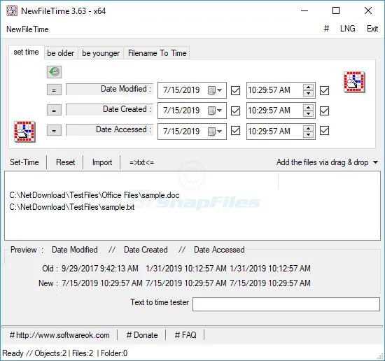 NewFileTime Screenshot 1