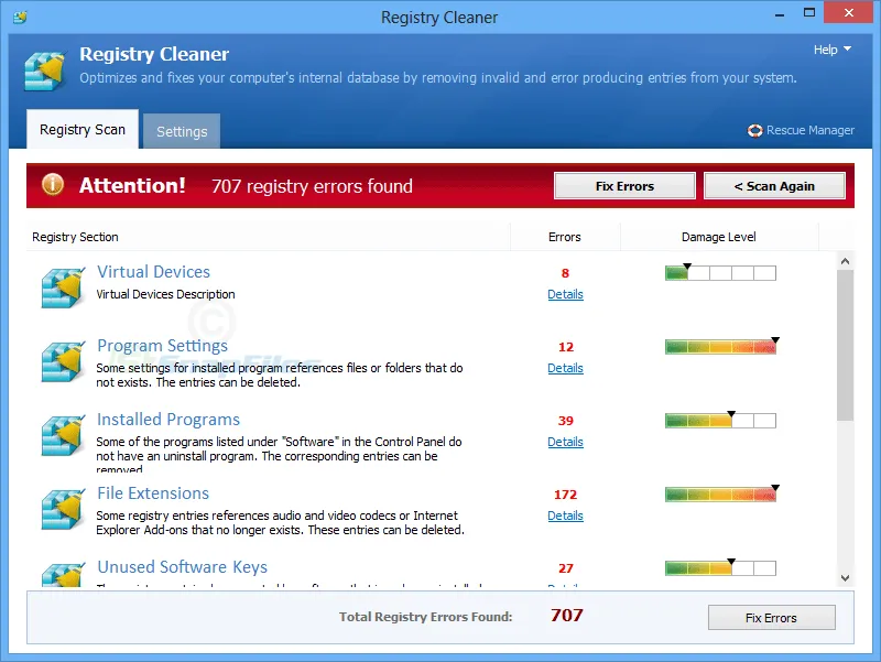 Pointstone Registry Cleaner Screenshot 1