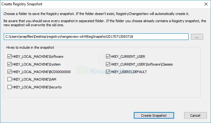 RegistryChangesView Screenshot 2