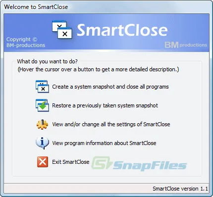 SmartClose Screenshot 1