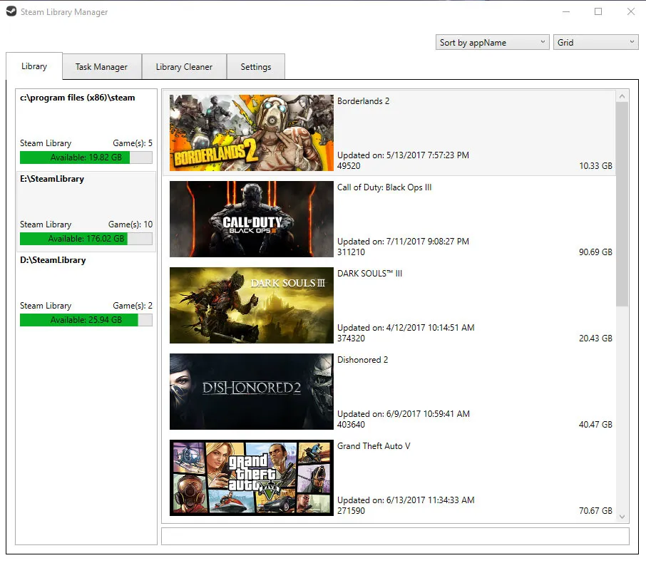 Steam Library Manager Screenshot 1