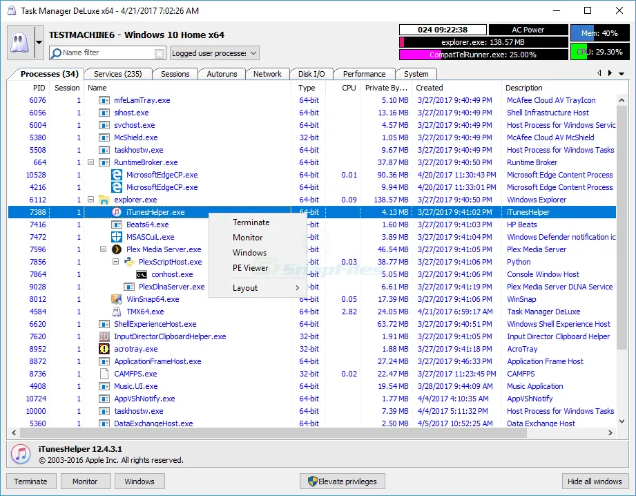 MiTeC Task Manager DeLuxe Screenshot 1