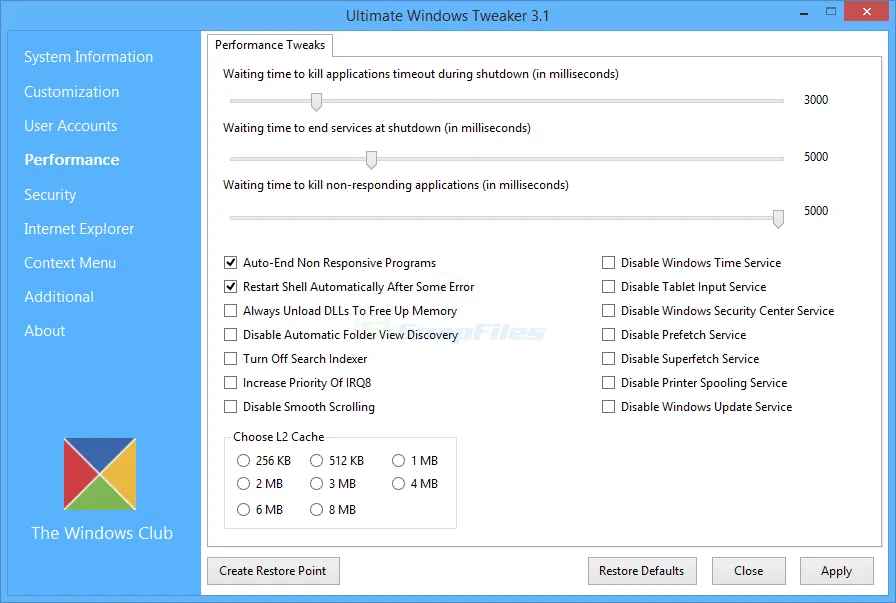 Ultimate Windows Tweaker (Windows 8) Screenshot 2