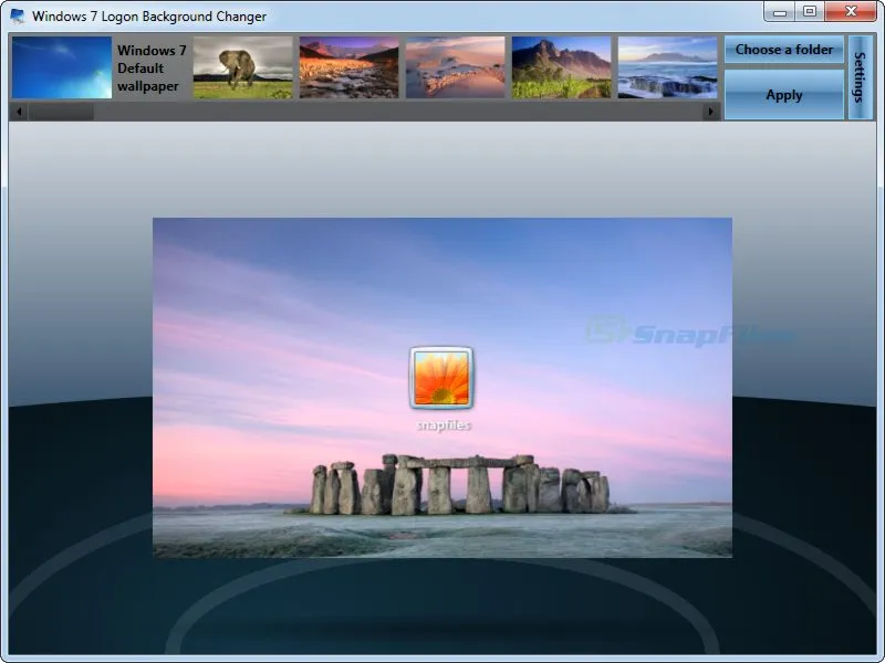 Windows 7 Logon Background Changer Screenshot 1