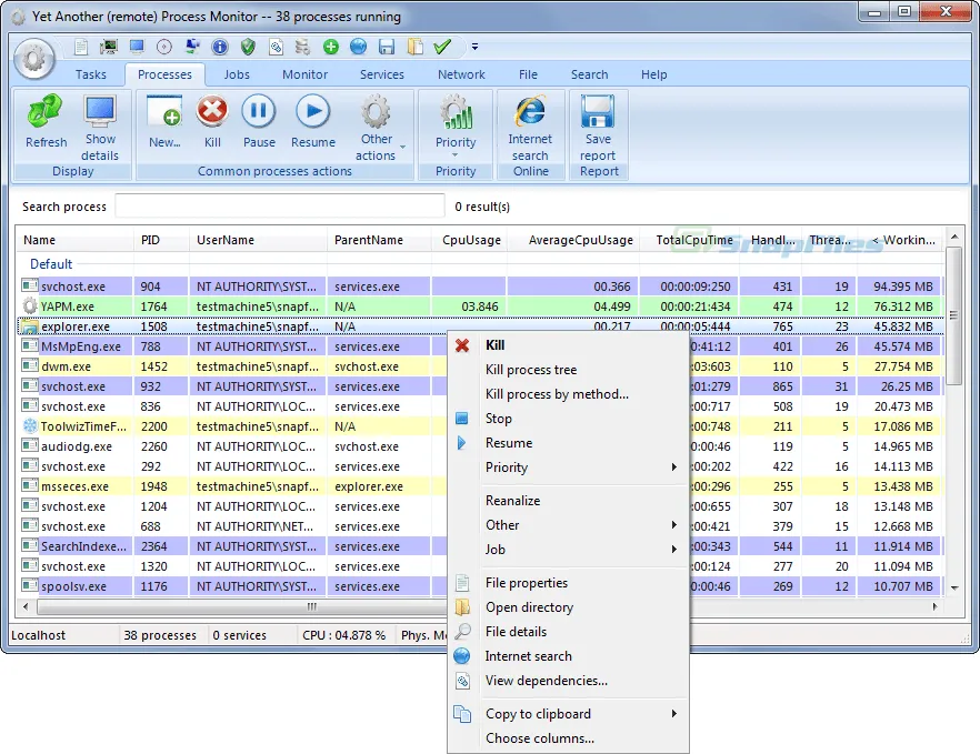 Yet Another Process Monitor Screenshot 1