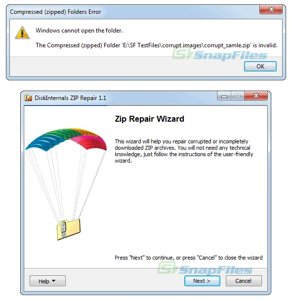 DiskInternals ZIP Repair Screenshot 1